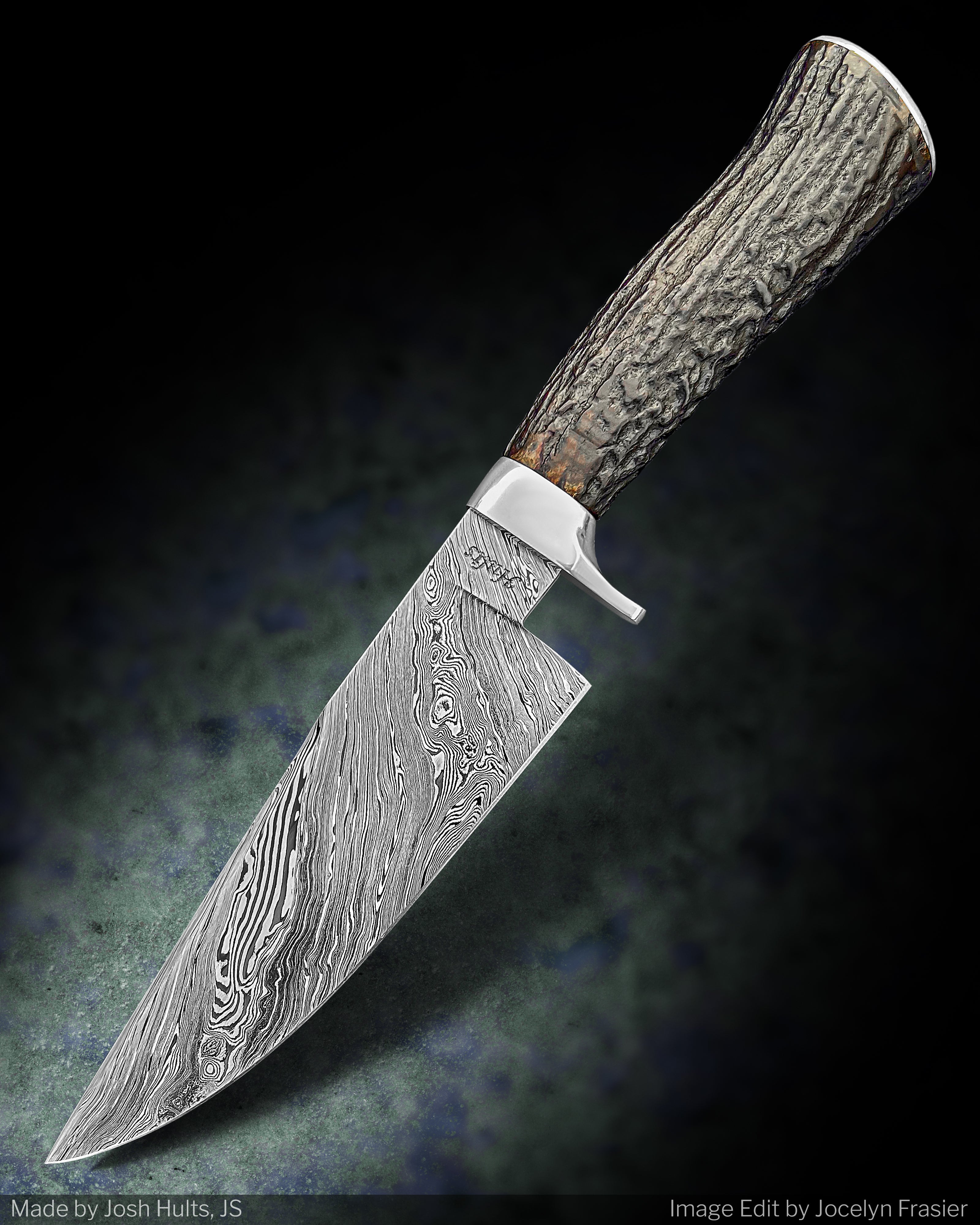 Damascus camp knife